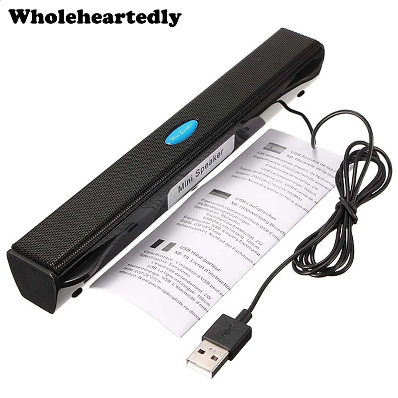 Portable Laptop/Computer/PC Speaker Amplifier Loudspeaker USB Soundbar Sound Bar Stick Music Player Speakers For Notebook Tablet