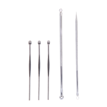 5pcs Blackhead Comedone Remover Acne Blemish Pimple Extractor Skin Care Tools EarPick Spoon Tool Clean Ear Wax Remover Curette