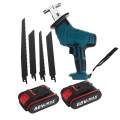 88V Cordless Reciprocating Saw + 4 Saw Blades Metal Cutting Wood Tool Portable Woodworking Cutters with 1/2 Batterys