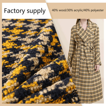 Wool Acrylic Polyester Houndstooth Woolen Autumn Winter Fashion Clothing Fabric Wholesale Cloth Per Meter Factory Wholesale