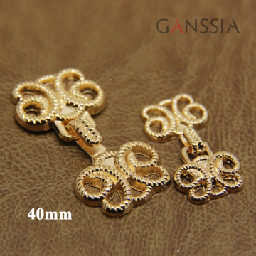 4pcs/lot L:40mm/29mm Good quality invisible button Hook and eye for mint coat Gold color hooks Garment accessories(ss-6650)