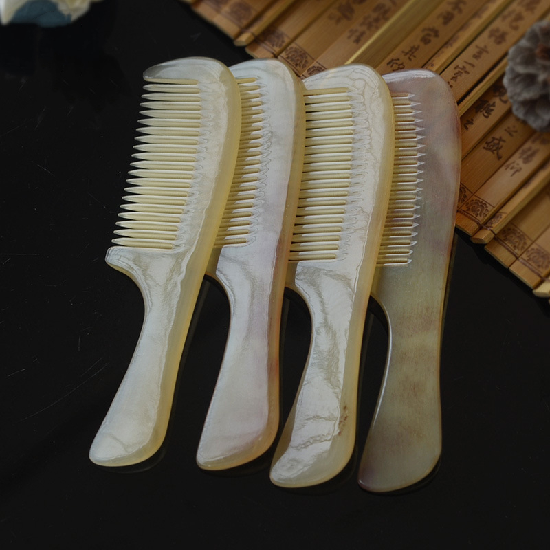 Salon Shop Straight Curly Hair Comb Handmade Natural Sheep Comb Massage Hair Brush Anti-Static Hair Comb For Gift G1021