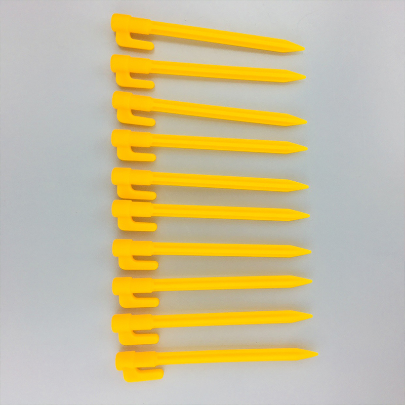 4Pcs Camping Tools Plastic Tent Pegs Nails Sand Ground Stakes Outdoor Camping Tent Awning Yellow Tent Accessories