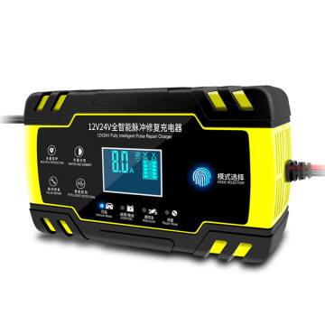 New Full Automatic LCD Pulse Repair Charger for Car Motorcycle AGM GEL WET Lead Acid Battery 12/24V Professional Car Accessories