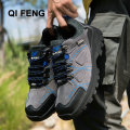 QIFENG 2021 New Outdoor Men Hiking Shoes Waterproof Breathable Classic Training Sneakers Lightweight Anti-Slip Trekking Shoes