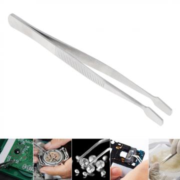 Tweezers 108mm Tweezer Stainless Steel Sanding Tweezers Flat Mouth Tool for Electronics Jewelry and Other Fine Hand Tools