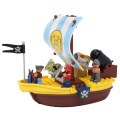 Carib Pirate Ship Model Big Building Block Parts Treasure War Compatible Duplos Figure Set Sailboat Water Toys For Children Gift