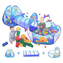 Large Baby Playpen Dry Pool Children's Ball Pool with Children's Tent Crawling Tunnel Kids Balloon Basketball Ball Pit Hot Toys