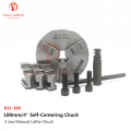 SAN OU K11-100 3 Jaws Manual Lathe Chuck 100mm 4" Self-Centering Chuck Three Jaws Hardened Steel for Drilling Milling Machine
