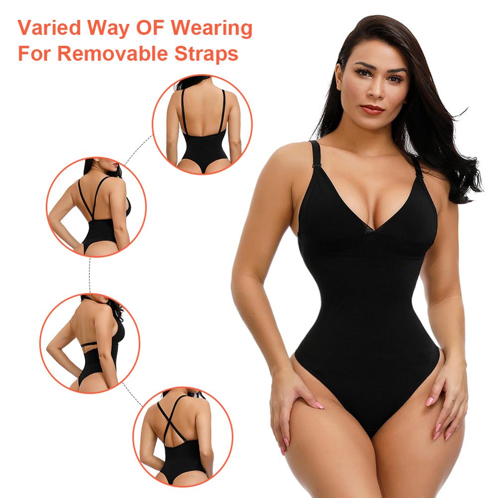 Colombian Reductive Girdles Corset Shapewear Deep V Bodysuit Body Shaper Backless Thong Slimming Underwear Waist Trainer