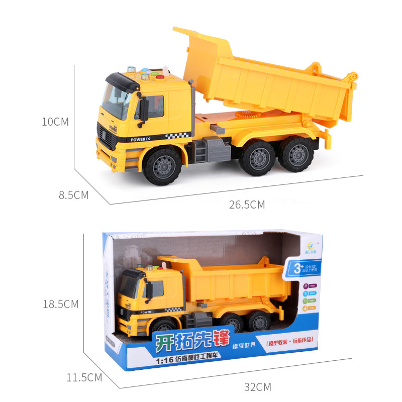 Children inertia large simulation toy engineering vehicle light music mixing cement dump truck model children toys
