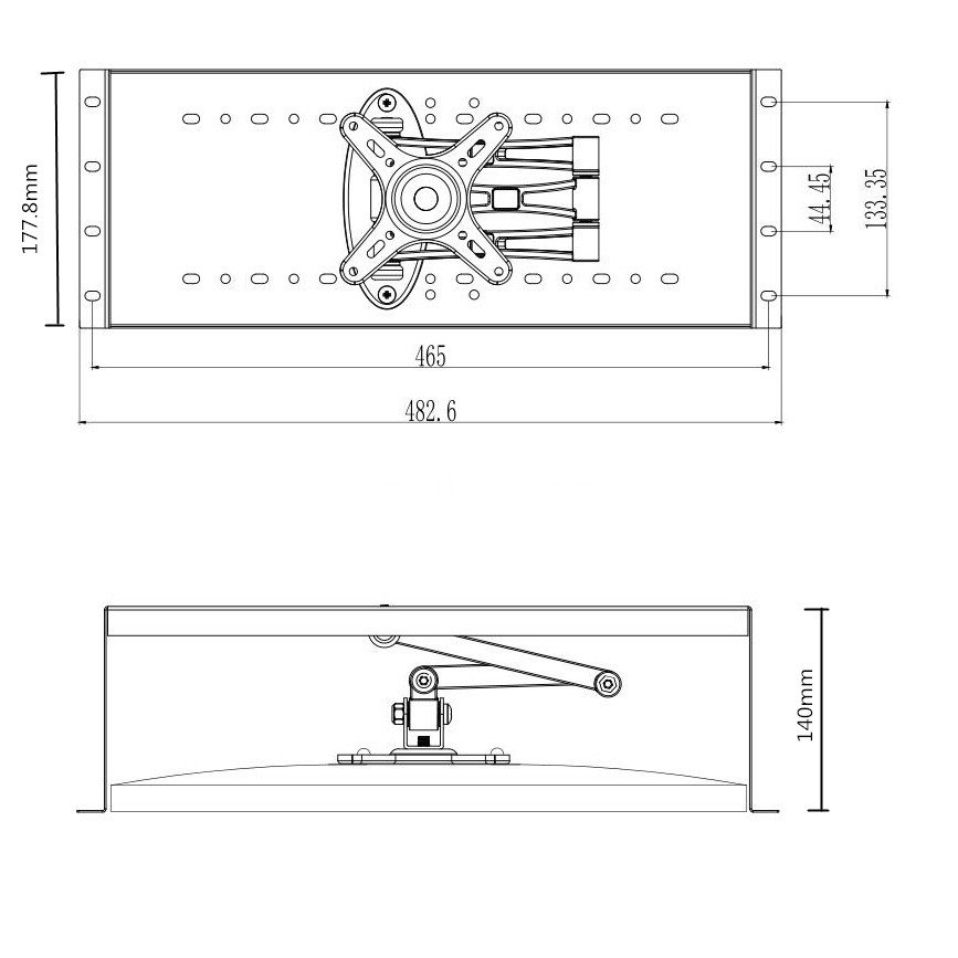 Network cabinets display mounting bracket / Industrial control monitor LED display telescopic boom