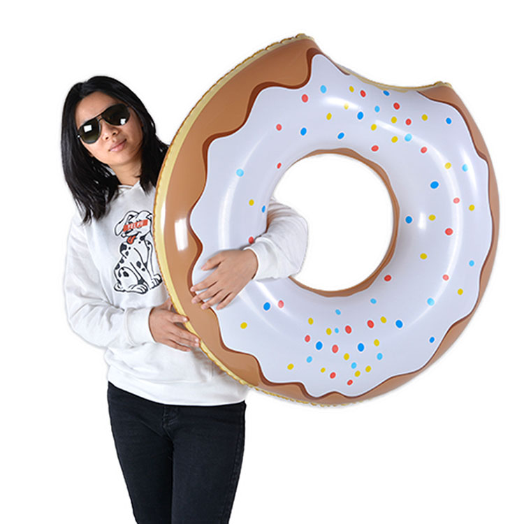 P D Inflatable Donut Swimming Ring Water Fun Donut Pool Float 5