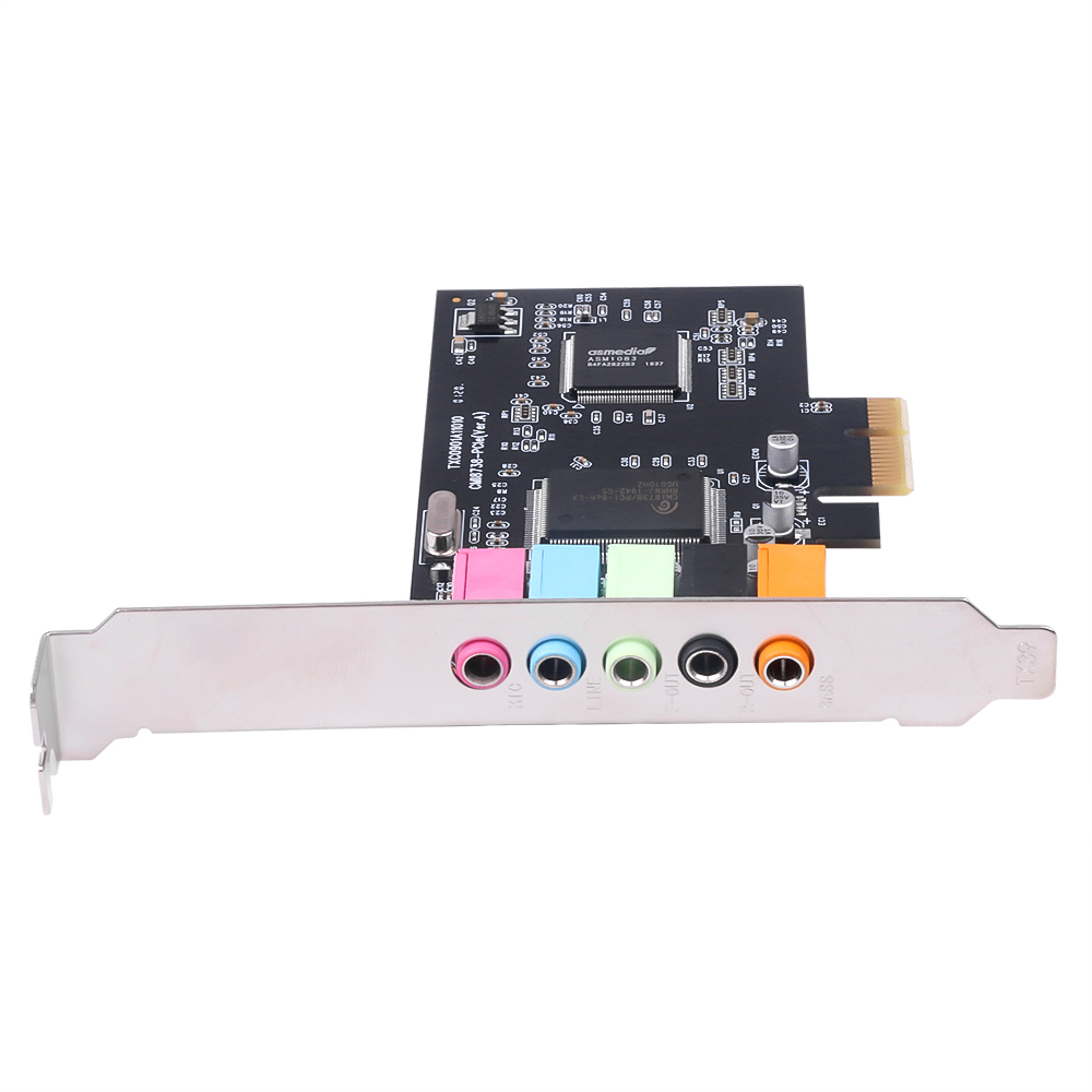 kebidu PCI Sound Card 5.1CH 5.1 Channel CMI8738 Chipset PCI-E 5.1 Stereo Digital Card Desktop Audio Interface Soundcard