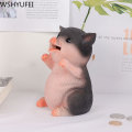 Cartoon Resin Pig Piggy Bank Coin Bank Money Box Saving Pig Shaped Coins Container Home Decoration Christmas birthday gifts