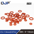 10PCS/lot Red Silicon Ring Silicone/VMQ O ring 1.9mm Thickness OD5/6/7/8/9/10/11/12/13mm Rubber O-Ring Seal Gasket Ring Washer