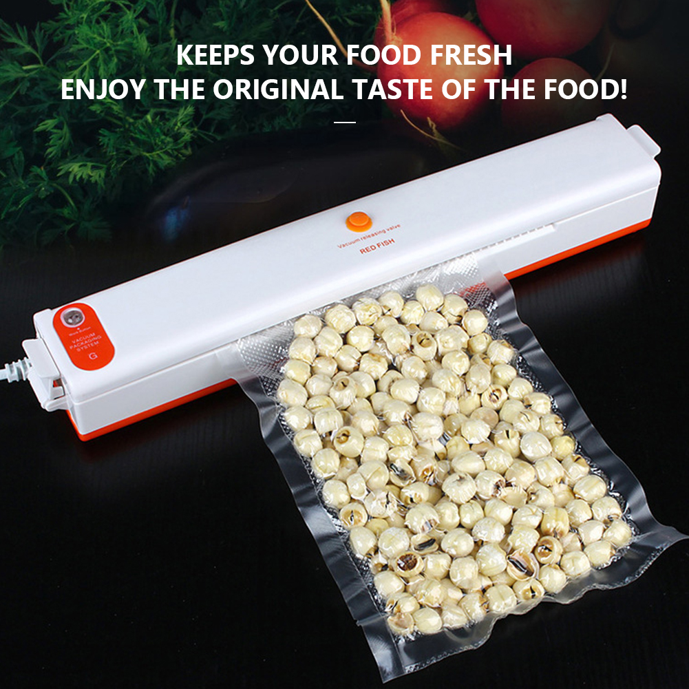 Food Vacuum Packing Sealer Machine Air Sealing System Keep Food Preservation Packer Fresh Storage + Free Plastic Rolls