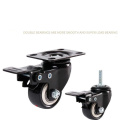 4pcs Heavy duty caster wheels with brake black 2in rubber Silent swivel wheel for furniture office Cabinet crib trolley hardware