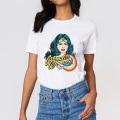Women's Wonder Women Print Harajuku Tshirt Punk Hip Hop Girl Top T-shirt O-collar Short Sleeve T-shirt Hipster Graphic T Shirt 