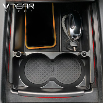 Vtear For Tesla Model X S Storage Box Car Central Armrest Container Holder Interior Car-Styling Accessories Decoration Parts