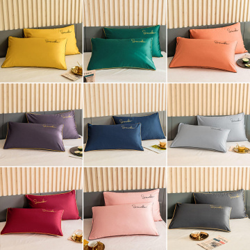 1 Pair 60 Satin Cotton Pillowcase Cover Chair Seat Bedding Pillow Cover Rectangle Bed Sleeping Pillow Cases 74x48cm Summer Soft