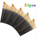 50Pcs/lot Students Draw Brushes Watercolor Pens Oil Paint Brushes Paint Coloring Pen Brushes