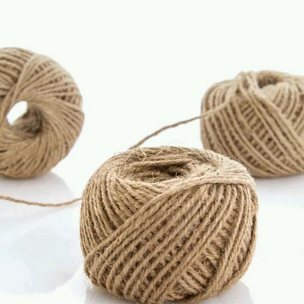 30M Natural Burlap Hessian Jute Twine Cord Hemp Rope String Gift Packing Strings Christmas Event & Party Supplies