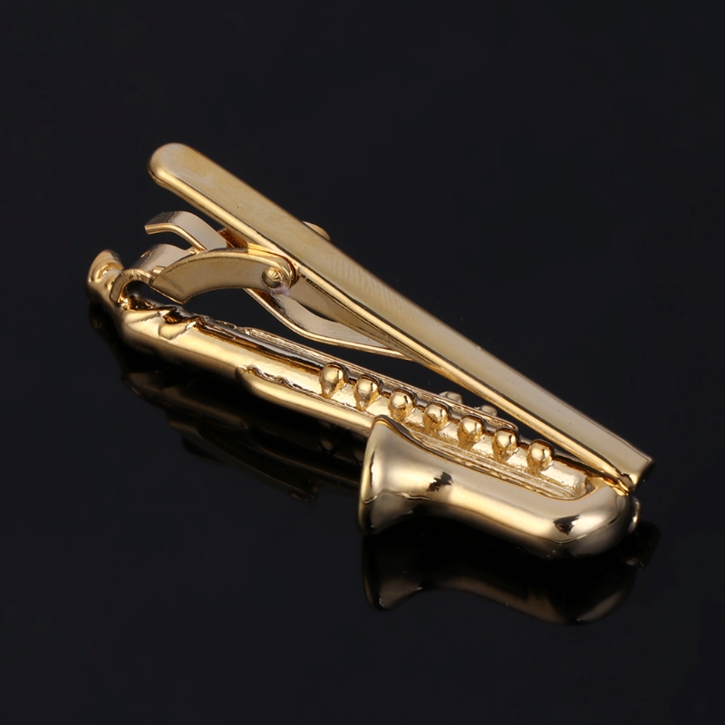 JAVRICK Saxophone Men Tie Clip Bar Necktie Pin Clasp Clamp Wedding Charm Creative Gifts jewelry Accessories NEW