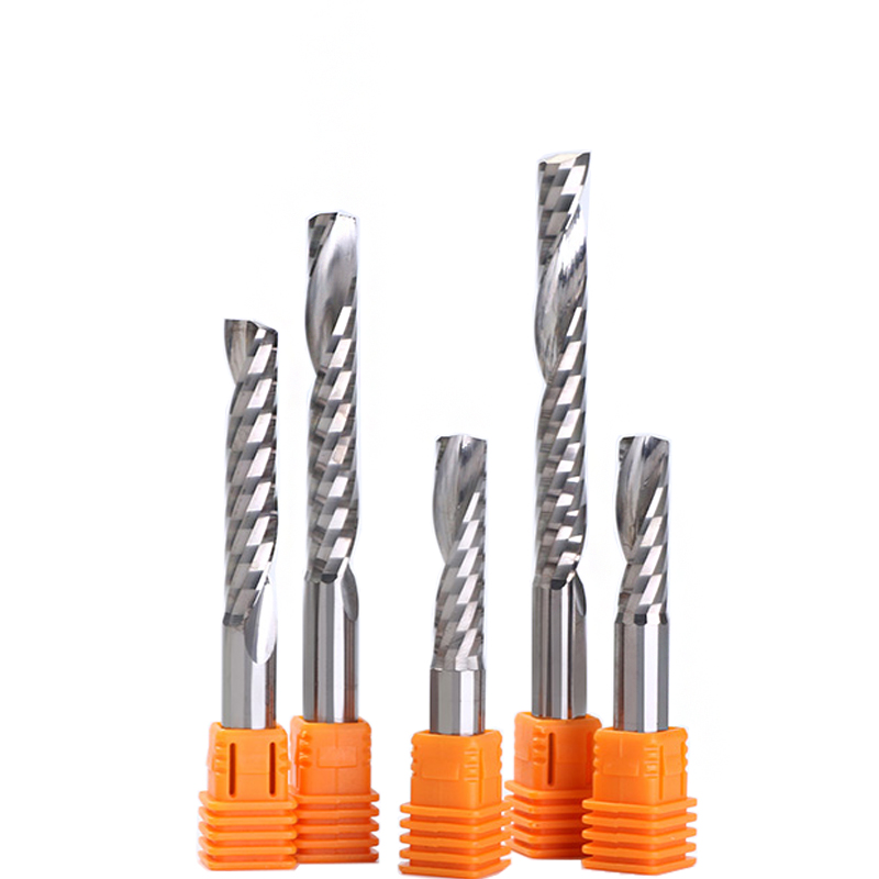 5pcs Shank 4mm 5mm 6mm 8mm 1/8" High Quality Carbide CNC Router Bits One Single Flute End Mill Tools Milling Cutter CEL 17-62mm