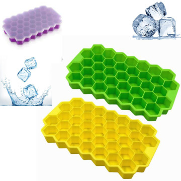 Home Kitchen Ice Cube Tray Summer Honeycomb Shape Ice Cube 37 Cubes Ice Tray Ice Cube Mold Storage Containers Drinks Molds