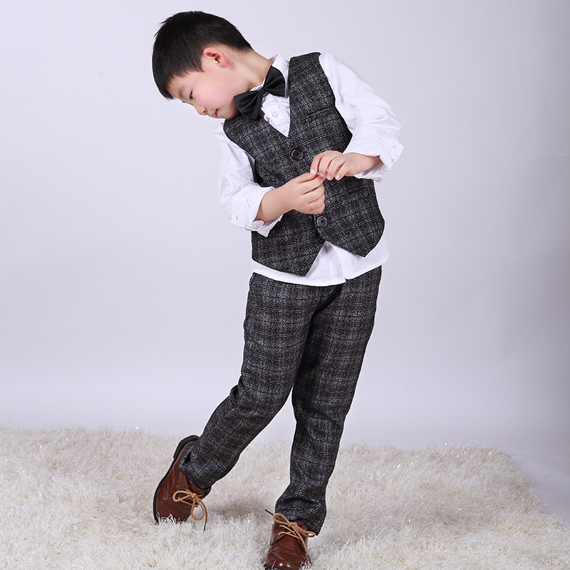 Boys suits for weddings enfant garcon mariage boys blazer jogging garcon Gentleman Kids Vest Pants 2Pcs ceremony Costumes F157