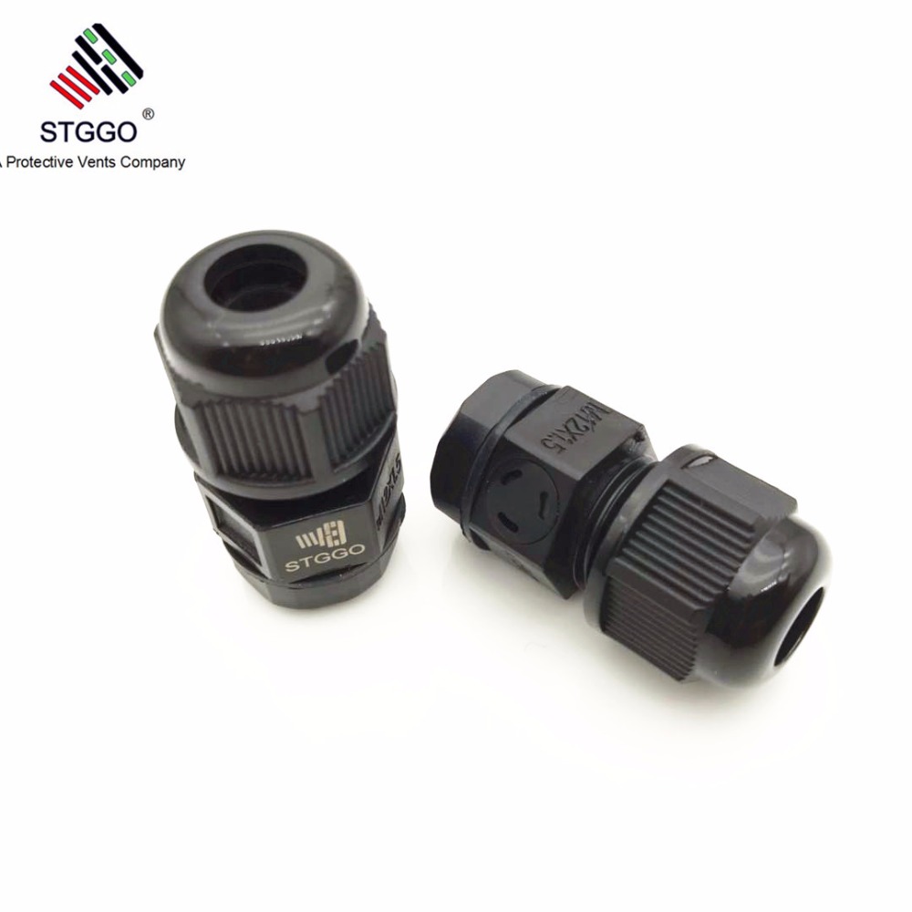 BMVG-2S Equivalent M12x1.5 IP68 Black breather Ventilation Cable Gland with Vent for Induction low bay light