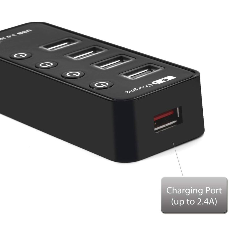 USB HUB 3.0 Portable 7Ports With EU US AU UK Power Plug Charging port USB 3.0 HUB Splitter Adapter For Macbook PC Laptop Tablet