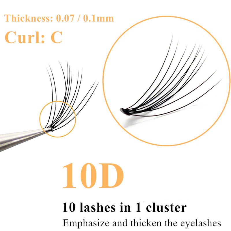 60 cluster/box Individual eyelashes,0.1thick cluster eyelash extension,3D lashes natural false eyelashes wholesale