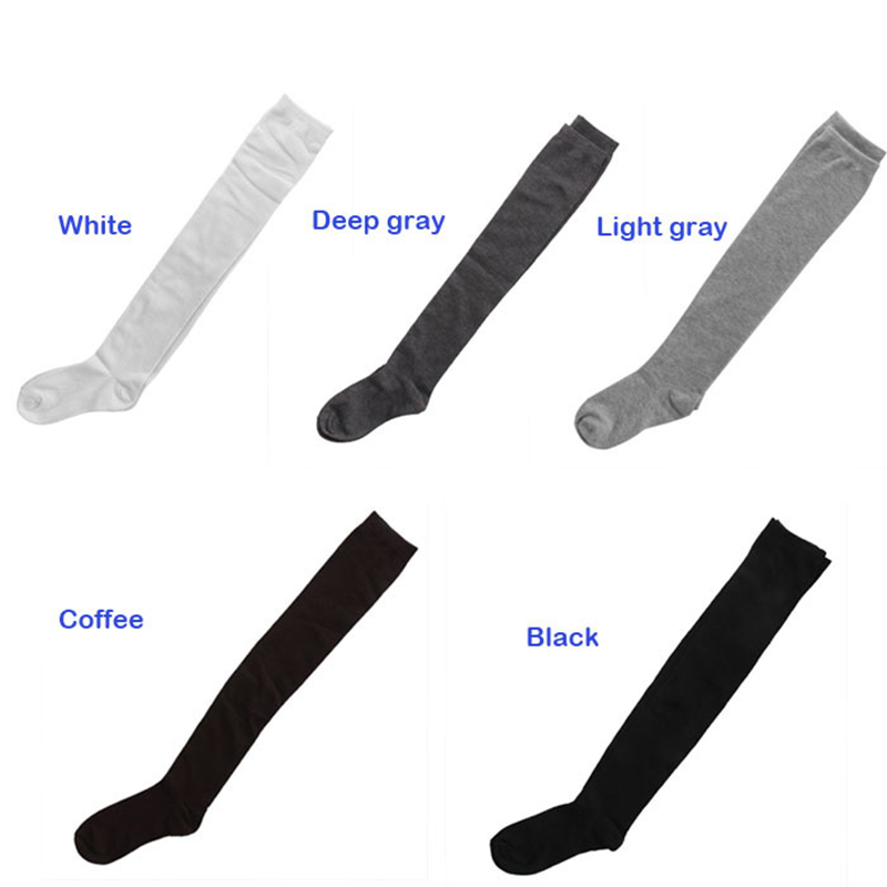 1Pair Fashion Girl Student Socks Stretch Lace Bow Thigh High Socks Sexy Stockings Women Over Knee Womens Female Long Knee Sock