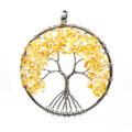 Natural Healing Crystals Quartz Tree of Life Necklace 7 Chakras Gemstone Pendant Mother's/Father's Day