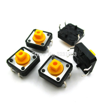 20PCS/LOT 12x12x7.3 mm Tactile Switches Yellow Square Push Button Tact Switch 12*12*7.3 mm Micro Switches