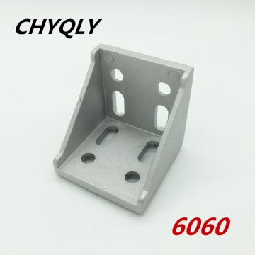 20pcs/lot 6060 corner fitting angle aluminum L connector bracket fastener match use 6060 industrial aluminum profile