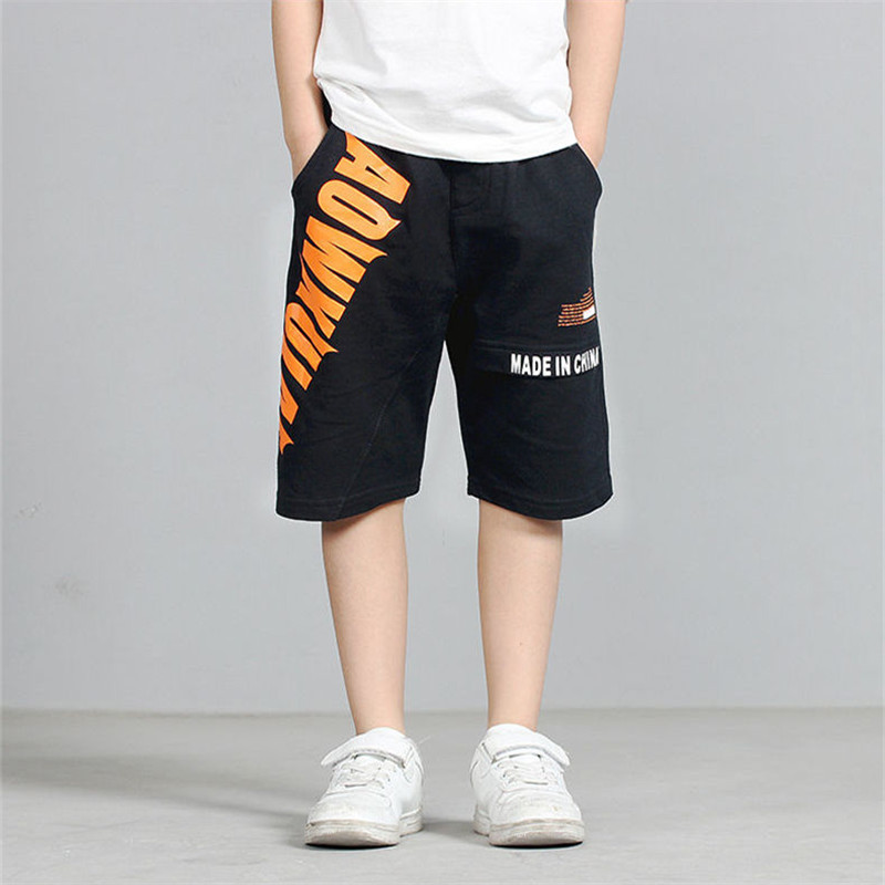 Fashion Children Boys Shorts Summer Teenagers Kids Letter Knitted Loose Soft Shorts Pants For Boys 120-160CM Dwq735