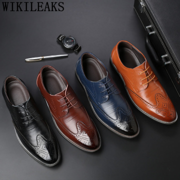 Elegant Desinger Shoes Mans Brogue Shoes Men Formal Leather Oxford Shoes For Men Zapatos Hombre Vestir Herren Schuhe Italienisch