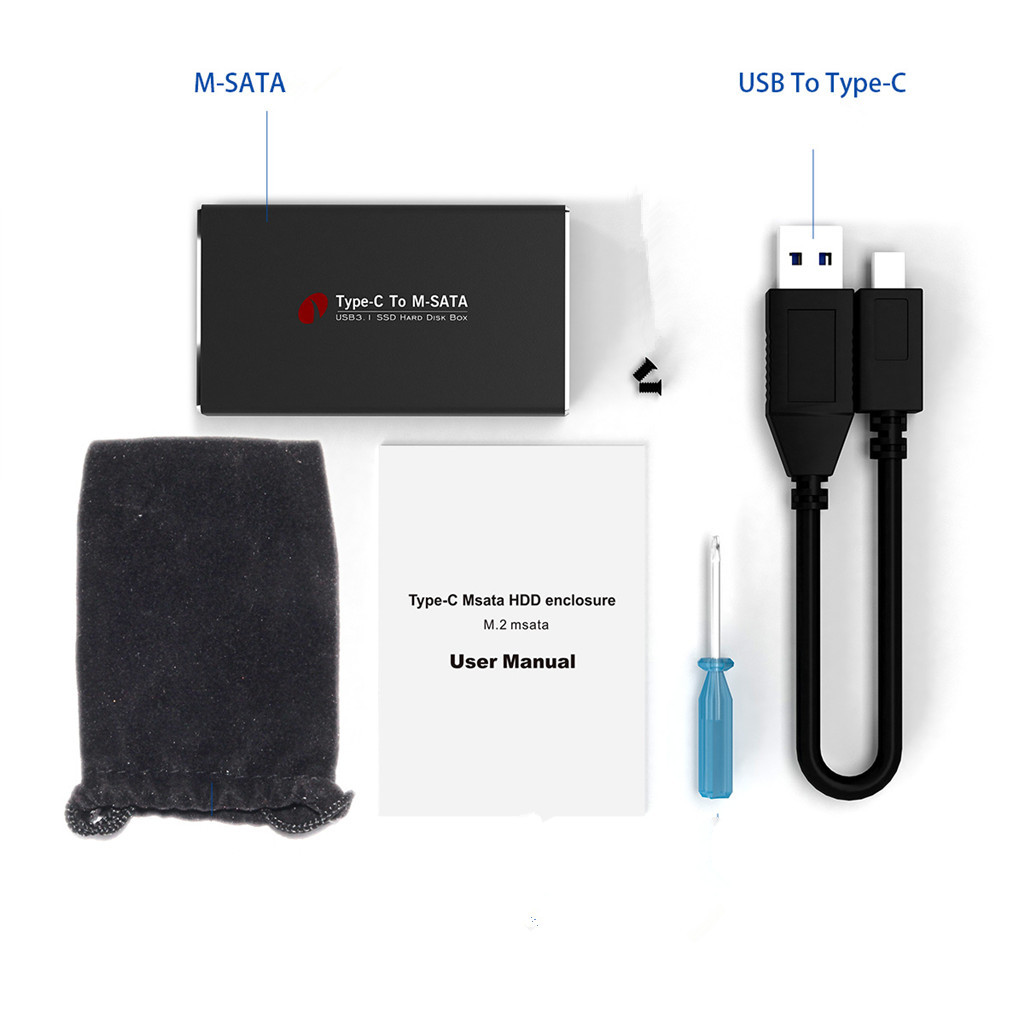 CARPRIE mSATA To USB 3.1 Gen2 10GBPS SSD Enclosure Adapter Case For mSATA Internal Solid State Drive Hard Drive