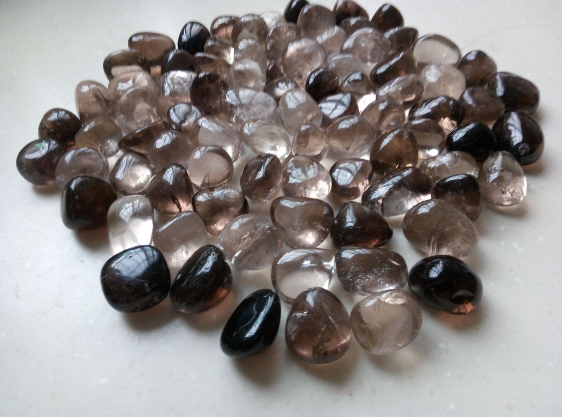 3pc Natural Smoky Quartz Tumbled Quartz Crystals Polished Healing