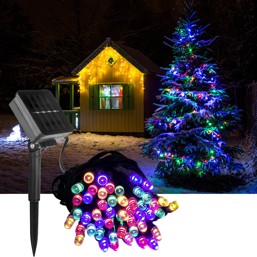 Christmas Decoration New Year's Garland 5M 10M 20M Festoon Solar String Lights for Home Outdoor Garden Party Holiday Lighting