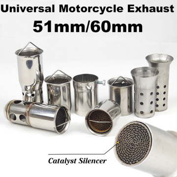 Free shipping Exhaust Pipe Silencer DB killer Catalyst Motorbike Exhaust Muffler Silencer Noise Sound Eliminator 51mm 60mm