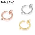 open round exquisite micro pave cz copper bracelet pendant necklace jewelry connector accessories diy jewelry bracelet making