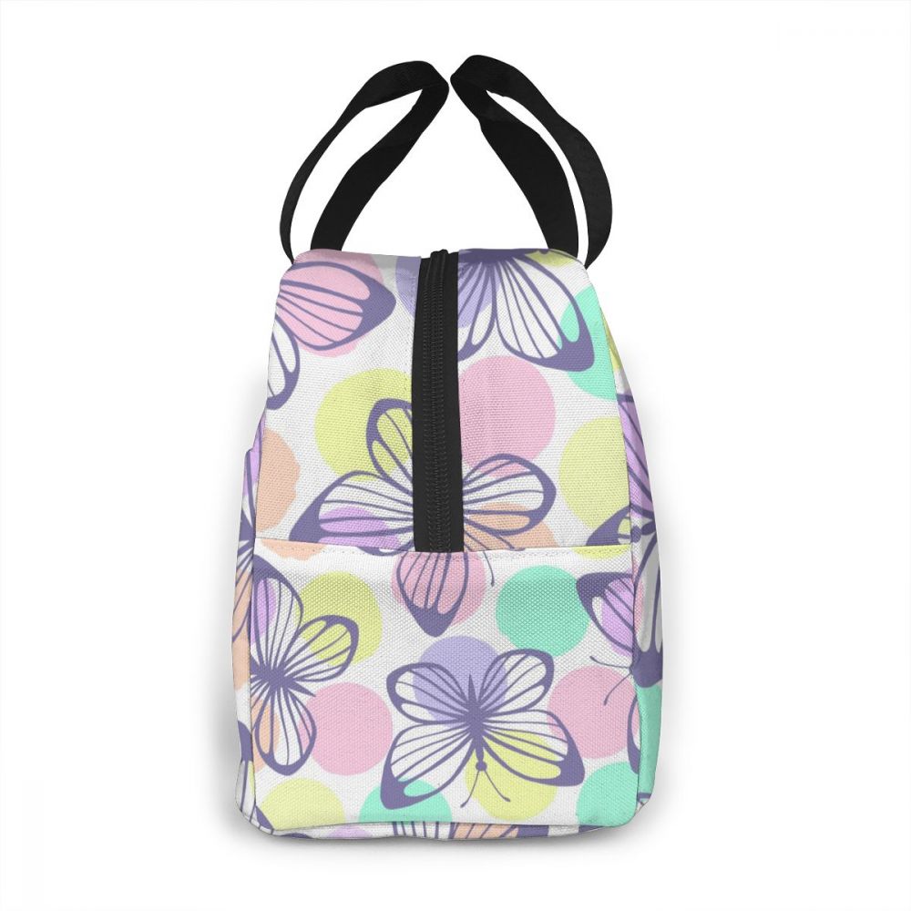 Insulated Lunch Bag Thermal Beautiful Butterflies Tote Bags Cooler Picnic Food Lunch Box Bag For Kids Women Girls Men Children