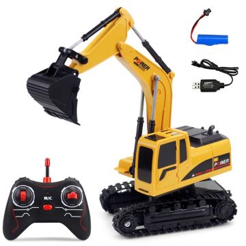2.4G RC Excavator Mini Remote Control Truck Crawler 1:24 Electric Rechargeable Simulated Engineering Car Gifts Toy For Childrens
