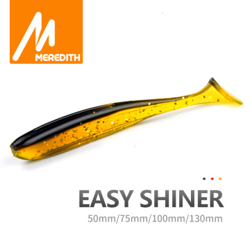 Meredith Easy Shiner Fishing Lures 50mm 75mm 100mm 130mm Wobblers Carp Fishing Soft Lures Silicone Artificial Double Color Baits