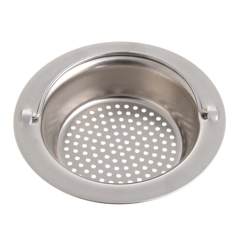 Kitchen Sink Strainer Waste Plug Drain Stopper Filter Basket Stainless Steel 9cm
