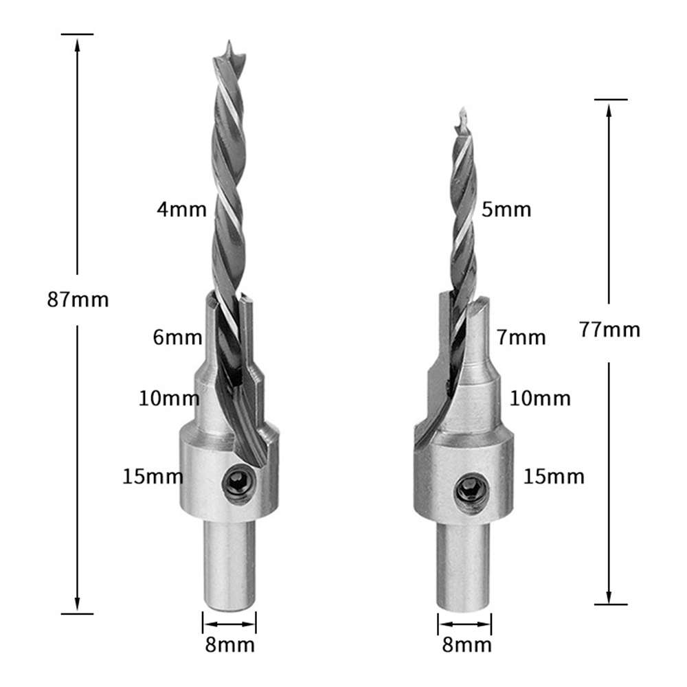 2 pcs/set Countersink Drill Bit Power Tools Speed Out Twist Drill Bits Set Saw Wood Drilling